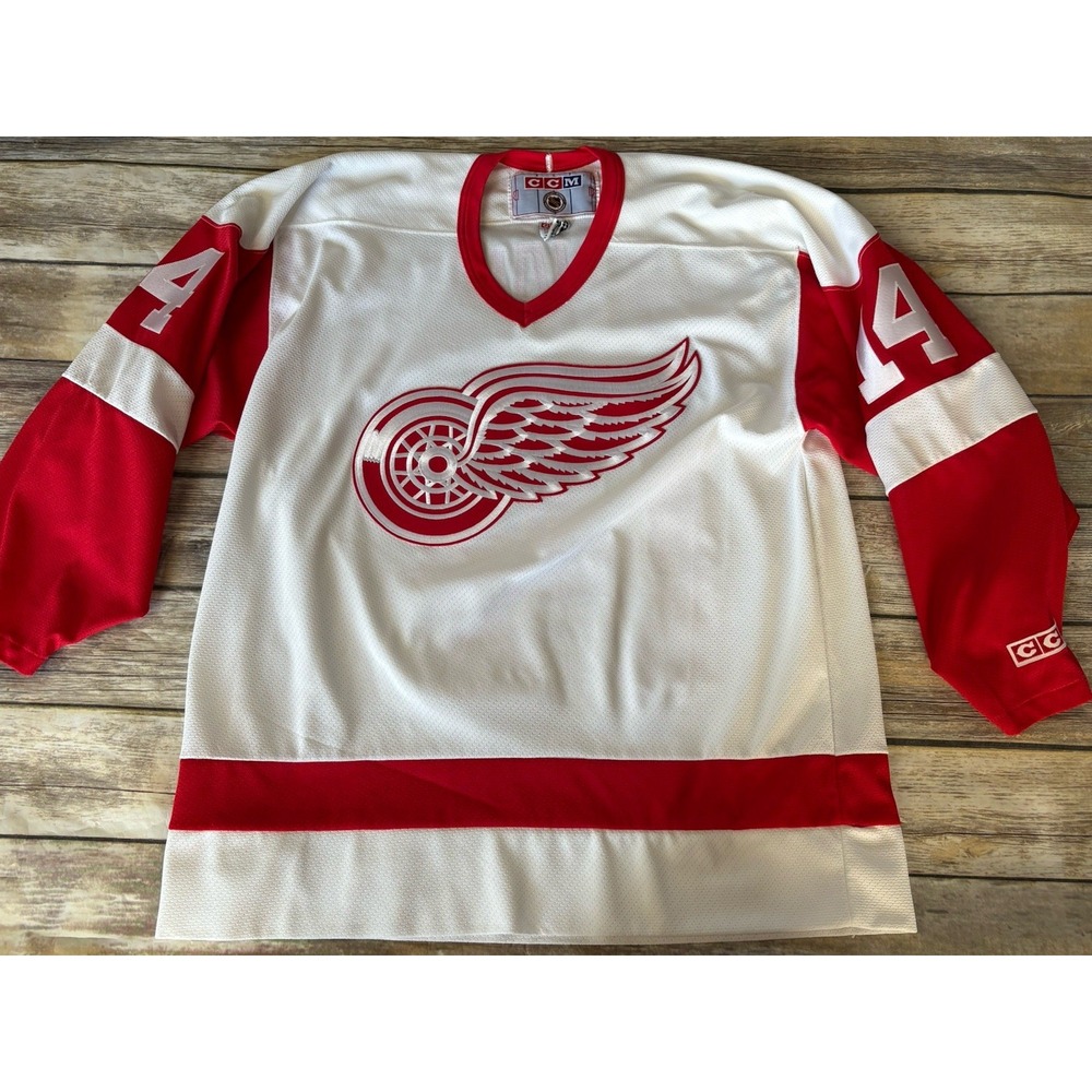 VTG CCM DETROIT RED WINGS #14 SHANAHAN HOCKEY JERSEY SIZE L Air Knit
